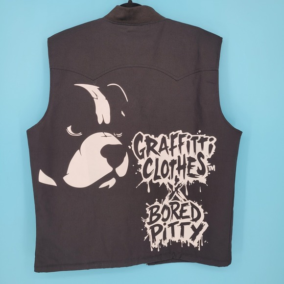 Outlander by Craft+Flow Other - Custom Punk Streetwear Outlander Black Canvas Vest Plaid Graffiti Patches Biker